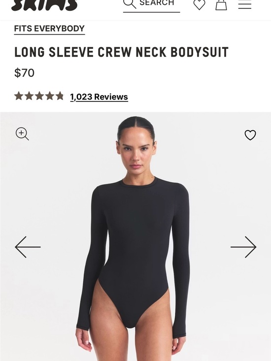 SKIMS Tops - SKIMS Fits Everybody Long Sleeve Crew Neck Bodysuit NWT